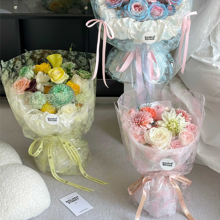20pcs Rose Print Cellophane Wrap (57x57cm)