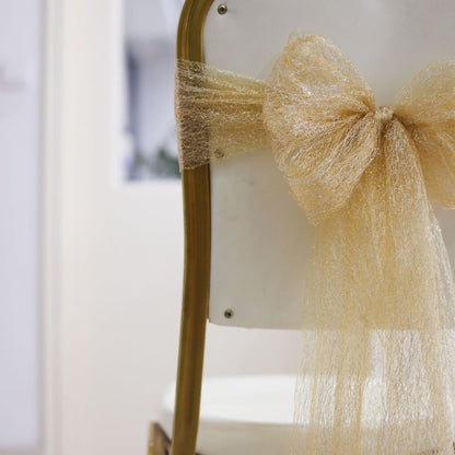10pcs Sheer Fabric Chair Sashes for Weddings