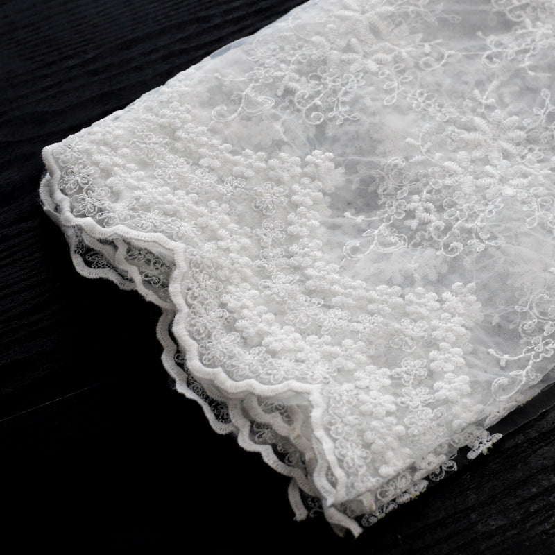 Bouquet Wrapping Floral Embroidered Lace Fabric (100x135cm)