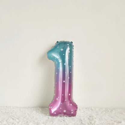 40 Inch Gradient Starry Number Balloon