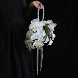 Load image into Gallery viewer, White Orchid Calla Lily Pearl Bridal Bouquet