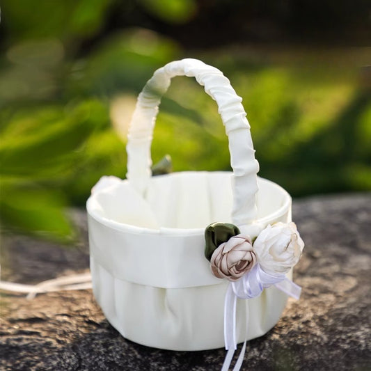 Delicate Flower Girl Basket for Weddings