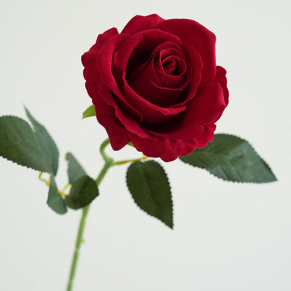 20" Artificial Velvet Red Rose Stem