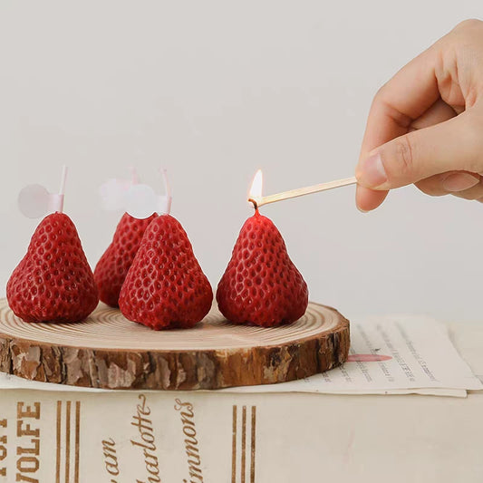 Bougie parfumée à la fraise pour fêtes et cadeaux