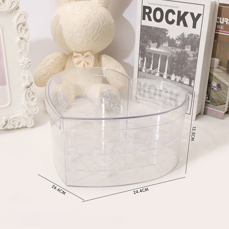 Boîte de présentation pour roses en acrylique transparent en forme de cœur