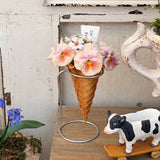 Load image into Gallery viewer, Ice Cream Cone Resin Floral Vase with Stand