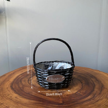 Rattan Floral Gift Basket with Plastic Liner
