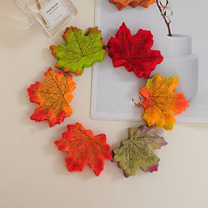 100PCS Artificial Maple Leaves Autumn Decor