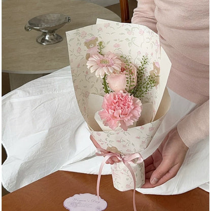 Bear Floral Bouquet Wrap Paper Pack 20 (15" x 20")
