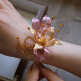 Load image into Gallery viewer, Rose Gold Woven Wire Wrist Corsage Boutonniere Set