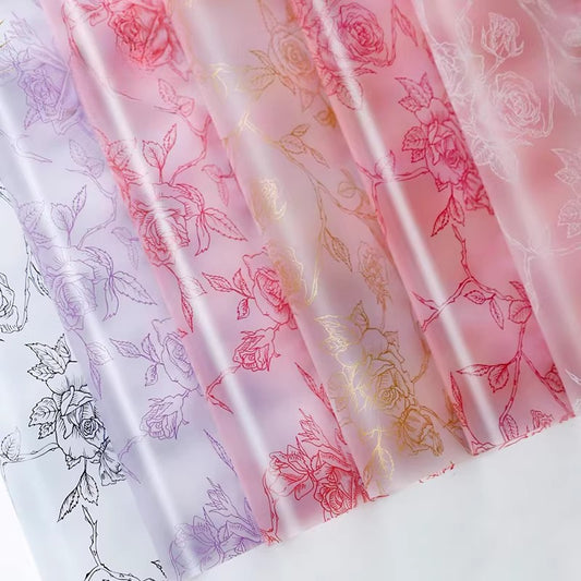 20 feuilles de papier cellophane pour emballage floral Rose Garden (57x57 cm)