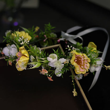 Bandeau à fleurs jaune vif