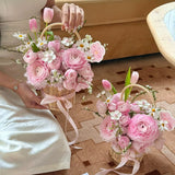 Load image into Gallery viewer, Handheld Wicker Basket for Floral Arrangement
