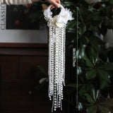 Load image into Gallery viewer, Elegant Pearl Hoop Cascading Bridal Bouquet