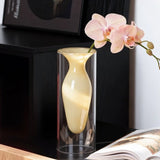 Load image into Gallery viewer, Modern Double-Walled Glass Funnel Vase