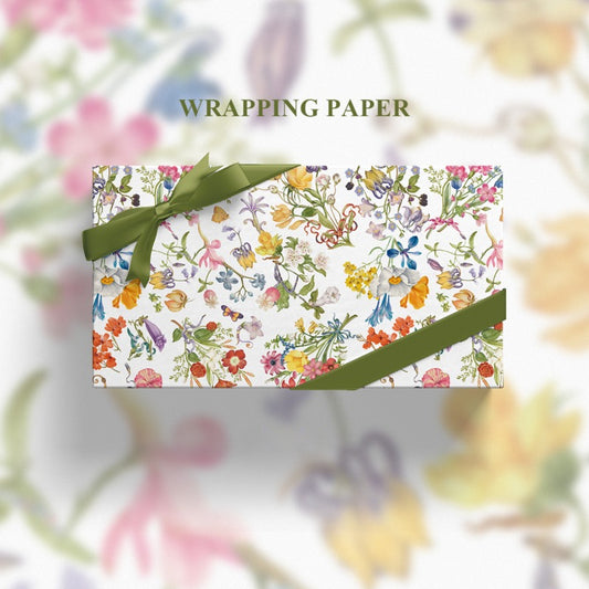 Papier cadeau motif botanique (50x70 cm), lot de 2
