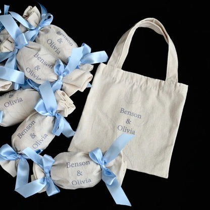 50 sacs cadeaux personnalisés en toile écologique