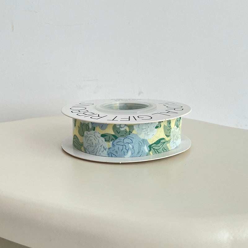 Double Faced Floral Fabric Ribbon (2.5cmx12Yd)