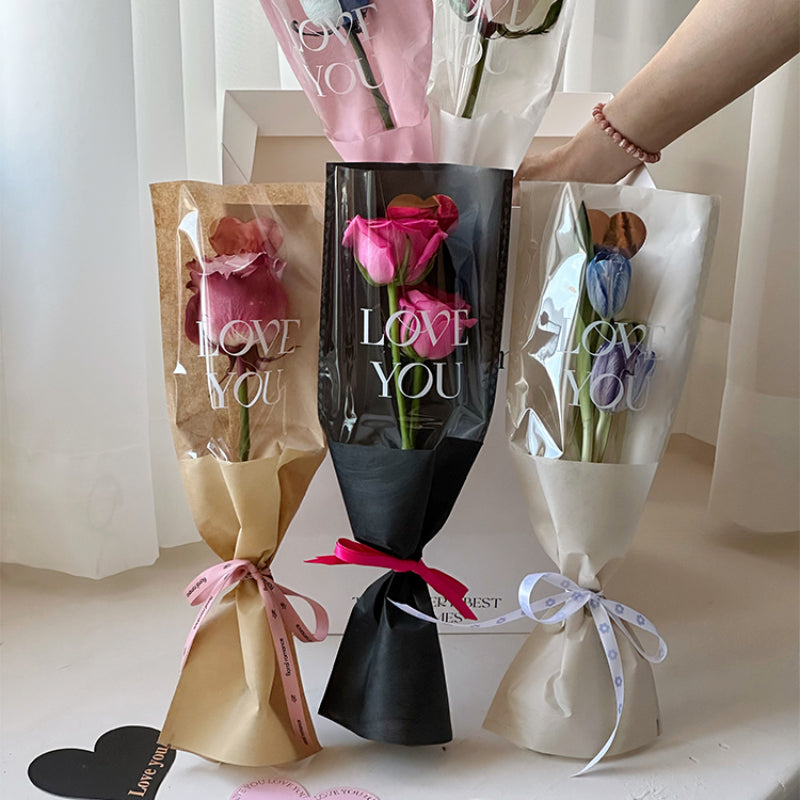 Half-Window Single Stem Floral Sleeves Pack 100