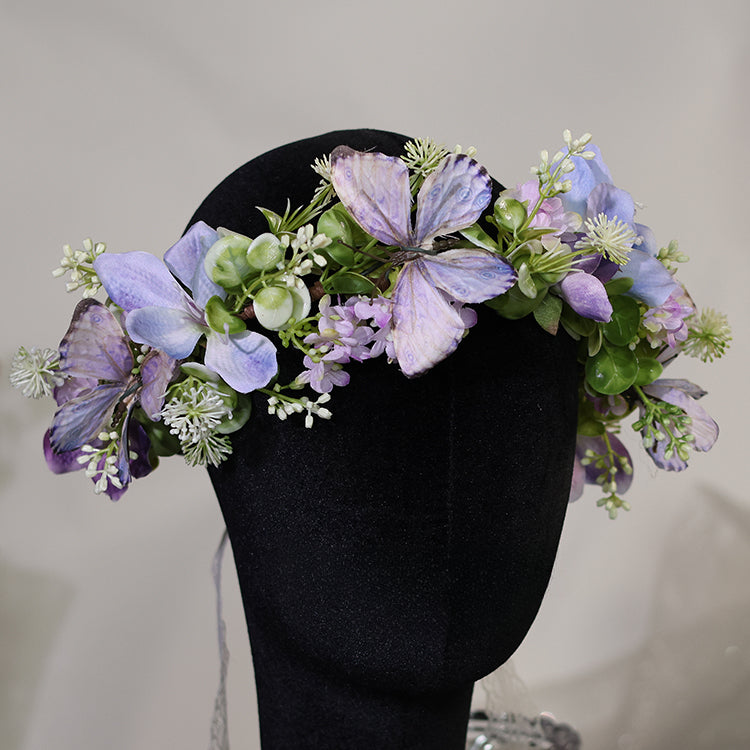 Lavender Butterfly Flower Crown