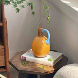Load image into Gallery viewer, Modern Color-Block Glass Jug Vase with Handle