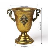 Load image into Gallery viewer, Antique Gold Metal Urn Planter Trumpet Vase