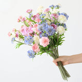 Load image into Gallery viewer, 3-Head Artificial Silk Scabiosa Stem (58cm)