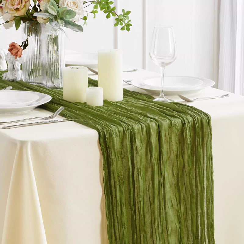 Pleated Table Runner Cloth for Weddings