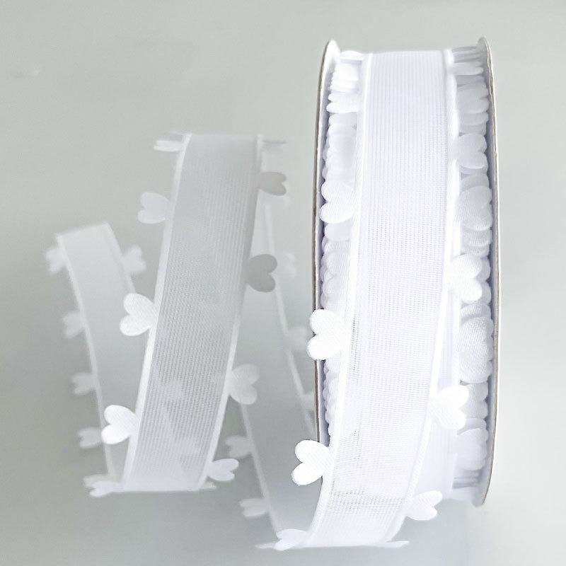 Organza Ribbon with Heart Edge(25mmx20Yd)