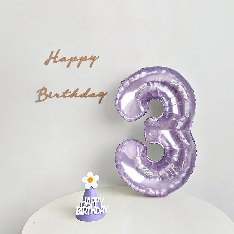 32 Inch Light Purple Crystal Number Balloon
