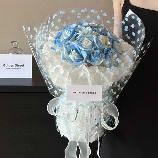 20pcs Heart Pattern Clear Cellophane Wrap (58x58cm)