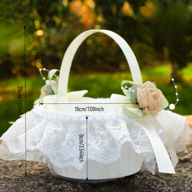 Delicate Flower Girl Basket for Weddings