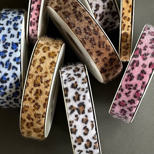 Leopard Print Plush Ribbon (2.5cmx10Yd)