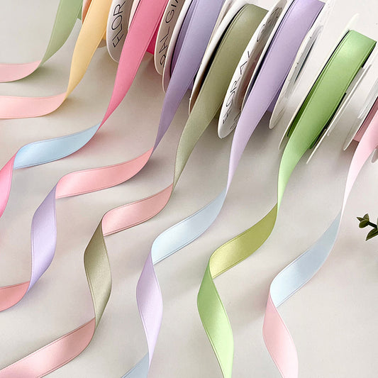 Double-Sided Two-Tone Cotton Ribbon (1.6cmx8Yd)