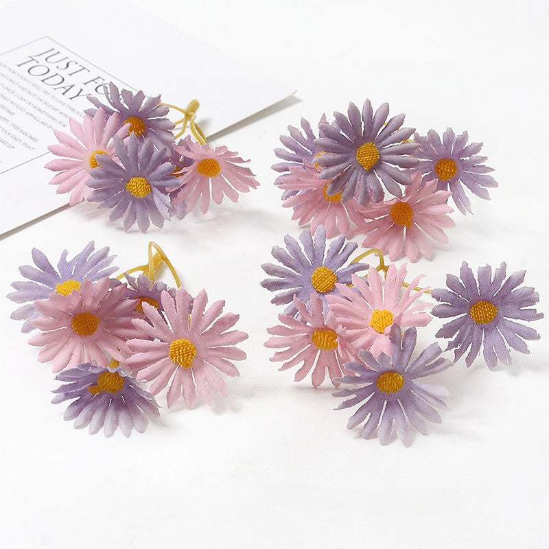 5 Stem Bunch Silk Daisy Flower Heads Pack 30