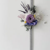 Load image into Gallery viewer, Lavender Preserved Rose Boutonniere &amp; Corsage