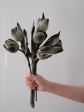 Load image into Gallery viewer, Vintage Black Tulip Artificial Flower Bouquet