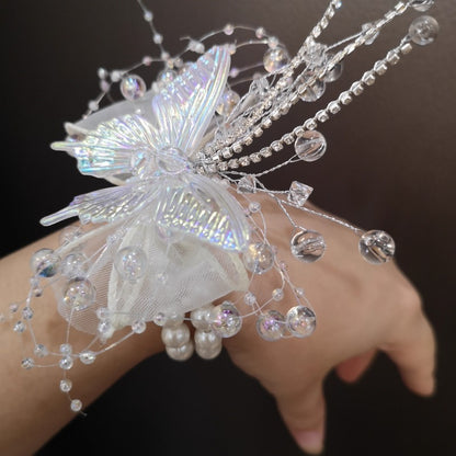 Whimsical Butterfly Wedding Wrist Corsage