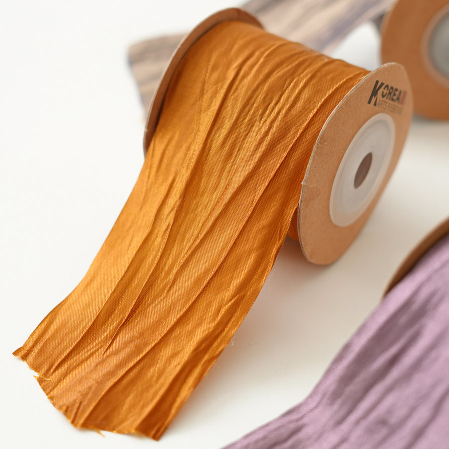Autumn-themed Wrinkled Florist Ribbon (5cmx10Yd)
