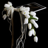 Load image into Gallery viewer, Tulip Cascading Wedding Bouquet with Pearl Strands
