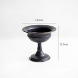 Load image into Gallery viewer, Antique Black Metal Urn Planter Compote Vase