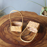Load image into Gallery viewer, Mini Square Wood Chip Flower Basket (Set of 2)