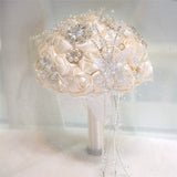 Load image into Gallery viewer, Satin Rose Bridal Bouquet with Butterfly