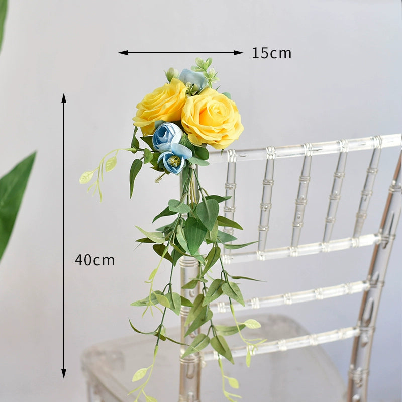 Artificial Flowers for Wedding Ceremony Chair Decor