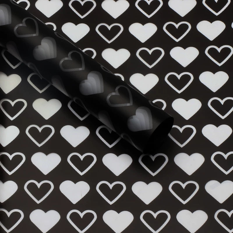 20pcs Heart Patterned Bouquet Cellophane Wrap (57x57cm)