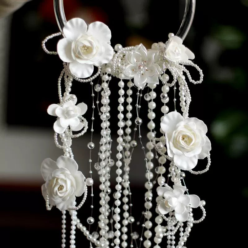 Floral Pearl Waterfall Bridal Bouquet - Main Image