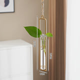 Load image into Gallery viewer, Glass Tube Hanging Metal Vase Set