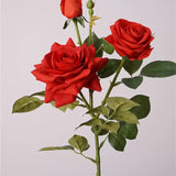 Load image into Gallery viewer, Real Touch 3-Head Artificial Rose Stem (77cm)