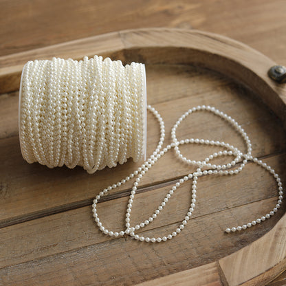 Beige Pearl Beaded Ribbon