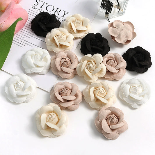5cm Camellia Fabric Flower Heads Pack 30
